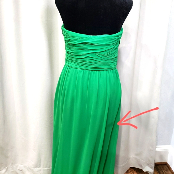 Ralph Lauren- Green Rouched Strapless Sweetheart Evening Dress - Picture 3 of 4
